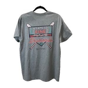 Love & Pineapples A Game So Fine Its Played on Diamonds Shirt Womens Size L Gray